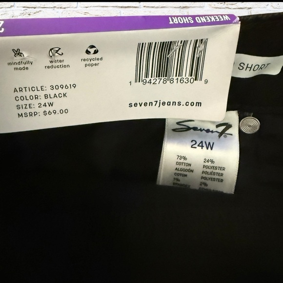 NWT Women's Seven7 Jean Weekend Cuff Shorts Size 24W - Picture 4 of 4